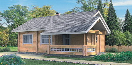 Сруб дома с мансардой 121 м2