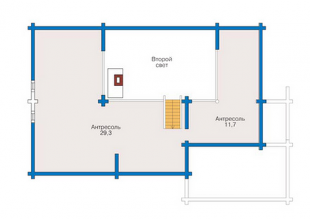 Сруб дома с мансардой 121 м2