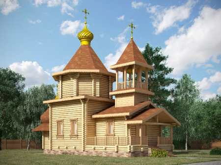 Церковь из бревна 80,68 кв.м