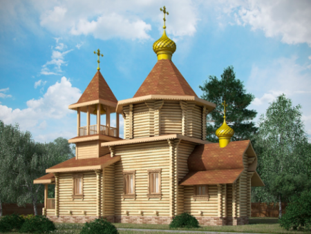 Церковь из бревна 80,68 кв.м