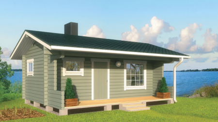 Баня для дачи из двойного бруса, 6.9х4.9 м, 19.8 кв. м 