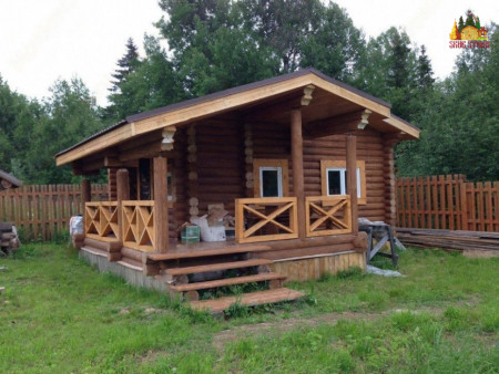 Сруб одноэтажной бани, 8 на 7.7 м, 43,2 кв.м