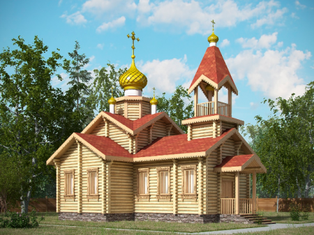 Церковь из ОЦ бревна 95,5 кв.м