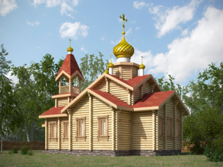 Церковь из ОЦ бревна 95,5 кв.м
