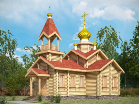 Церковь из ОЦ бревна 95,5 кв.м