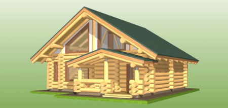 Проект двухэтажной бани из тувинской лиственницы, 156 м2