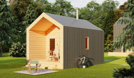 Барн баня 6х4 м, 20 м2 с террасой