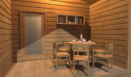 Барн баня 6х4 м, 20 м2 с террасой