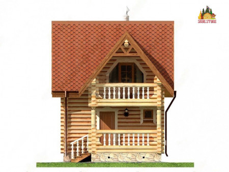 Сруб бани с мансардой, 7.3 на 5.4 м, 45 кв.м