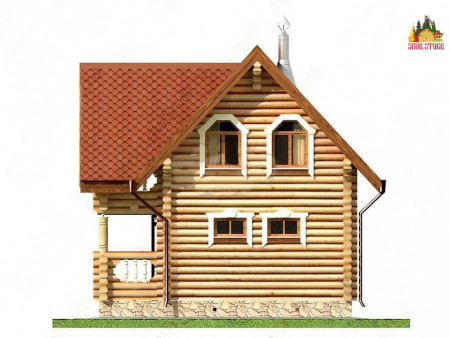 Сруб бани с мансардой, 7.3 на 5.4 м, 45 кв.м