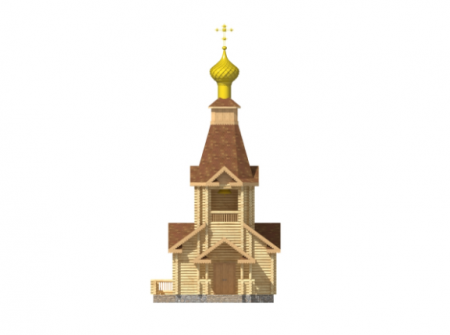 Церковь из оцилиндрованного бревна бревна 88,88 кв.м