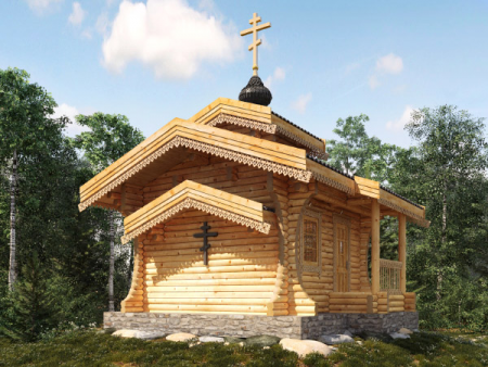Часовня из бревна 23,32 кв.м