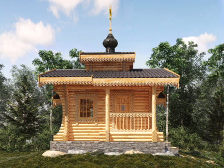 Часовня из бревна 23,32 кв.м