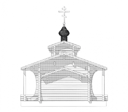 Часовня из бревна 23,32 кв.м