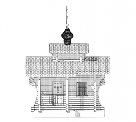 Часовня из бревна 23,32 кв.м