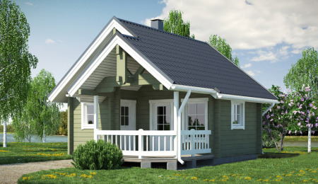 Деревянная баня (двойной бурс), 8.1х6.8 м, 35 кв. м 