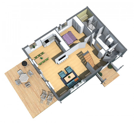 Каркасный дом 11х8.3 м, 94 кв. м, с мансардой