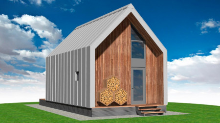 Мини БарнХаус 1,5 этажа 4,5х6,4 м, 36 м.кв