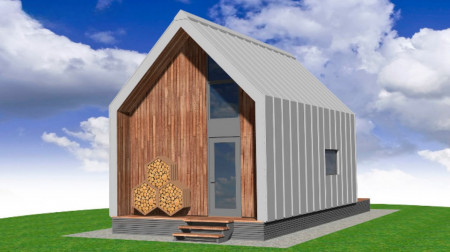 Мини БарнХаус 1,5 этажа 4,5х6,4 м, 36 м.кв