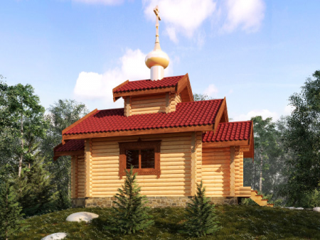 Часовня из бревна 31,68 кв.м