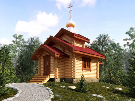 Часовня из бревна 31,68 кв.м