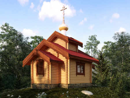 Часовня из бревна 31,68 кв.м