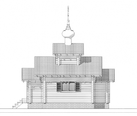 Часовня из бревна 31,68 кв.м