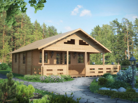 Садовый домик из минибруса с мансардой 7х6 м, 51.5 кв. м 