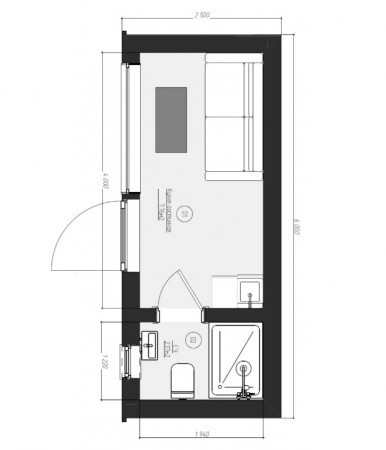 Мини БарнХаус 1 этаж 6х2 м, 11 м.кв