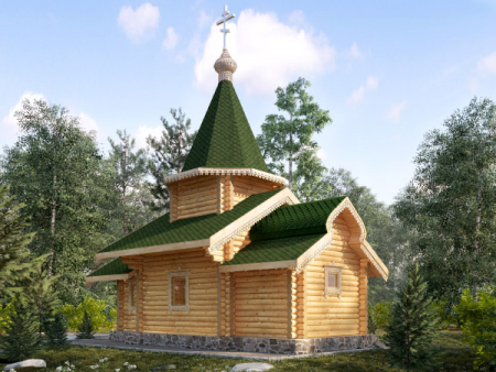 Часовня из бревна 36,9 кв.м