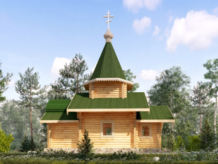 Часовня из бревна 36,9 кв.м