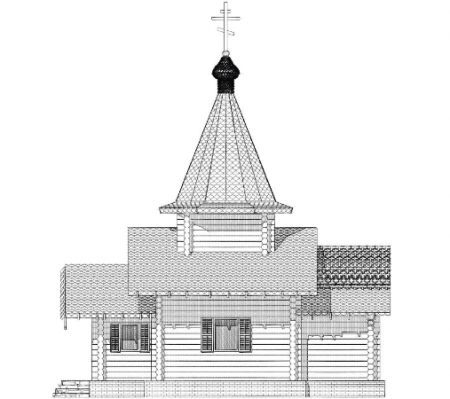 Часовня из бревна 36,9 кв.м