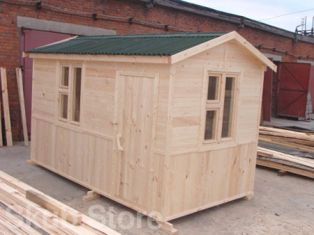 Бытовка с большими окнами 2,3х4 м, крыша - рубероид