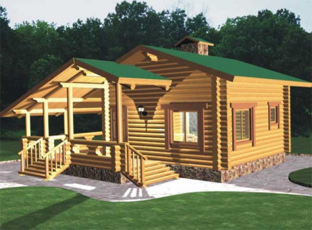 Сруб бани 50 кв.м, 8.4х7.4 м