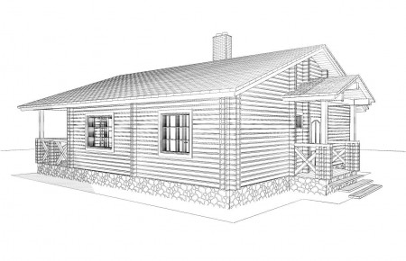 Проект одноэтажного дачного дома 9.6 х7.7м, 62 кв. м, с парной (ПДД-016) 