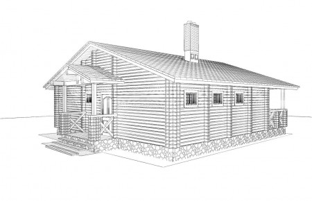 Проект одноэтажного дачного дома 9.6 х7.7м, 62 кв. м, с парной (ПДД-016) 