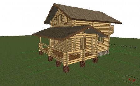 Сруб дома с мансардой 97 м2