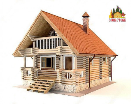 Сруб бани полтора этажа, 51,1 кв.м