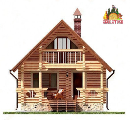 Сруб бани полтора этажа, 51,1 кв.м