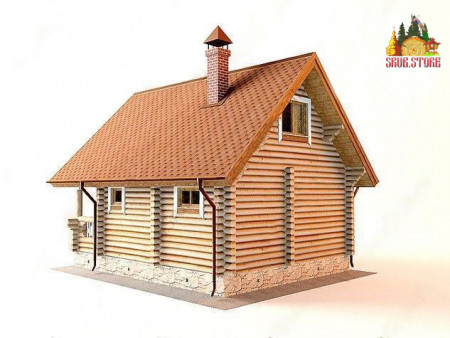 Сруб бани полтора этажа, 51,1 кв.м