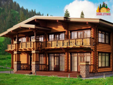 Сруб двухэтажной гостиницы 296 кв.м (9 номеров)