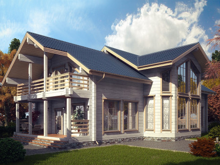 Проект "Страсбург" - загородный дом из клеёного бруса, 340 м2