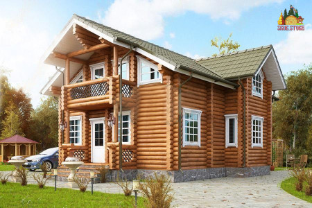 Сруб двухэтажного дома 133 м2