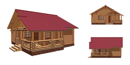 Баня из рубленого бревна 60 кв.м