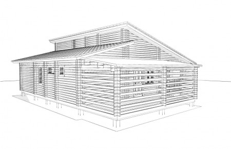 Проект одноэтажного дачного дома 10.5х9.2 м, 52 кв. м, с большой террасой (ПДД-013)   
