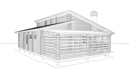 Проект одноэтажного дачного дома 10.5х9.2 м, 52 кв. м, с большой террасой (ПДД-013)   