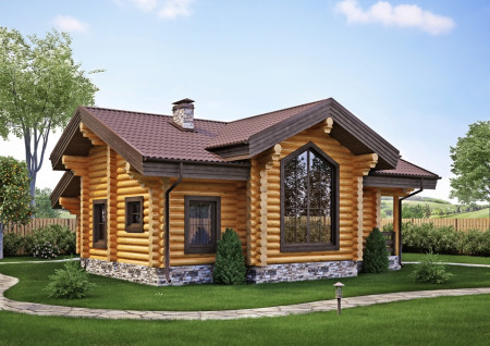 Сруб одноэтажного дома 74,53 м2