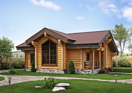 Сруб одноэтажного дома 74,53 м2