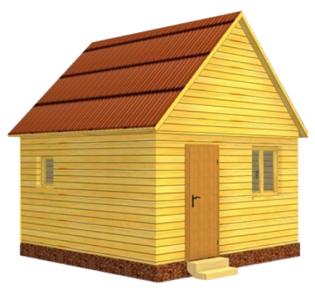 Баня из бруса 2x3 м (6 кв.м)