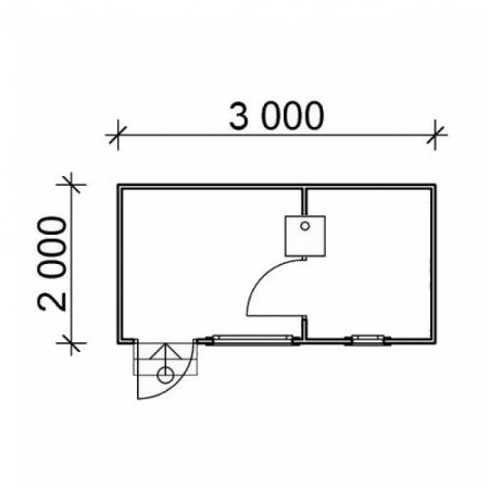Баня из бруса 2x3 м (6 кв.м)